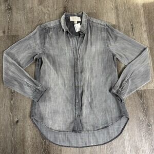 Cloth & Stone Women's S Gray Tencel Chambray Button Down Shirt NEW